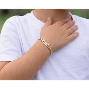 14K Gold Plated Kid's ID Link Bracelet Brand New